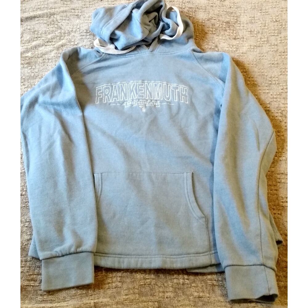 Frankenmuth Michigan Hoodie Women's Blue Embroidered Size Medium
